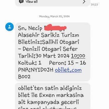 Alaşehir Sarıkız Turizm Faciası Ve Obilet Bileti İptali