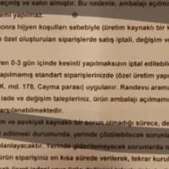 Yataş Sözleşmede Yazmasına Rağmen İptal Hakkımı Vermiyor!