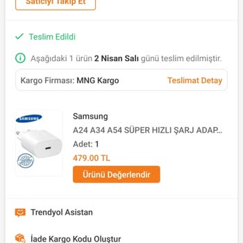 Trendyol'dan Alınan Adaptör