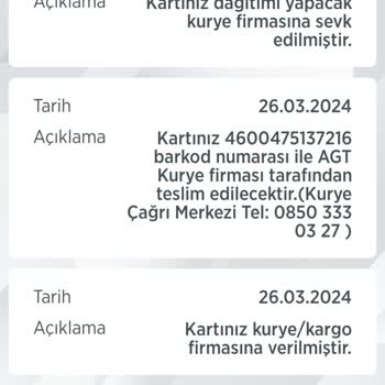 AGT Kurye (aynigunteslim.com) AGT Kuryemin Gönderimi Tarafıma Teslim Etmemesi