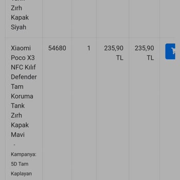Cepsesuar Sipariş Ücretini İadesi Talep Ediyorum
