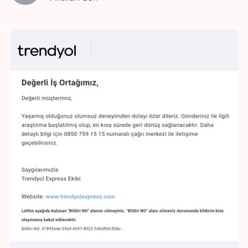 Trendyol Express Kargom Kayboldu Ücret İadesi Yapılmadı.
