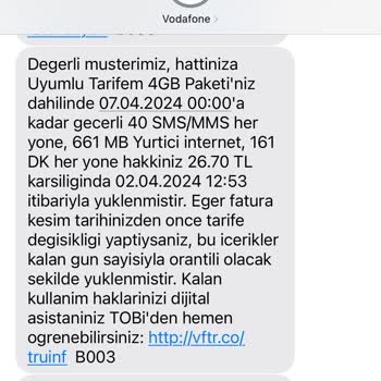 Vodafone Onaysız Tarife Değişikliği