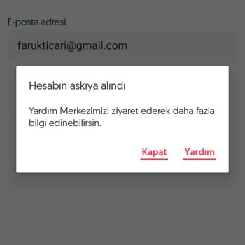 Letgo Haksız Yere Cihaz Üzerinden Askıya Alınan Hesabımın Derhal Açılması