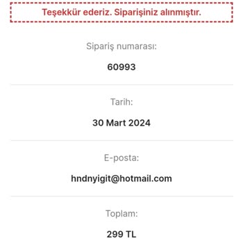 Neseliminik.com Neşeliminik.com Adresinden Alınan Ürünün Gönderilmemesi