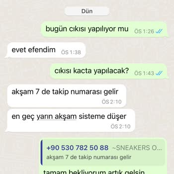 Sneakersonline.tr Ürün Gönderim Sağlanmayıp Oyalanmaktayım