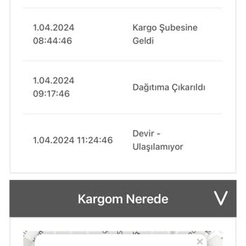 Bir Günde Kargo Devir Ulaşılamıyor Diye Bilgi Geçilmiş