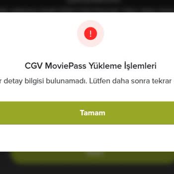 Paribu Cineverse CGV Moviepass Kod Kullanılamıyor