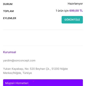Sonconcept Sitesine Ulaşılamıyor Ürünümü Teslim Etmedi