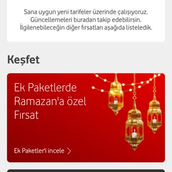 Vodafone Yanımda Geçebileceğim Tarifeleri Göstermiyor