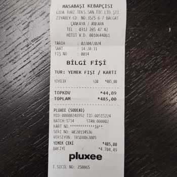 Masabaşı Kebapçısı Balgat Masabaşı Ayrandan Peçete Çıktı