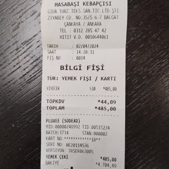 Masabaşı Kebapçısı Balgat Masabaşı Ayrandan Peçete Çıktı