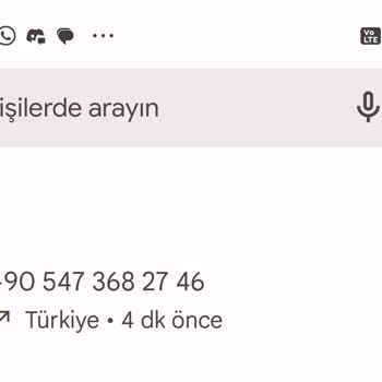 WhatsApp Numaradan Arama Geldi +905473682746