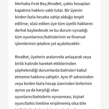 Rinabet Haksız Yere Hesabım Kapatıldı