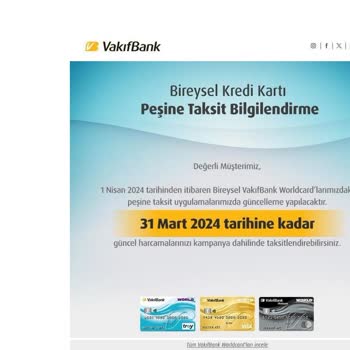 VakıfBank Kredi Kartı Taksitlendirememe