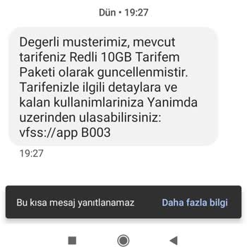 Vodafone İzinsiz Tarife Değişikliği