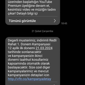 Vodafone Tarife Son Ayında Geçiş Yapmama Rağmen Cayma Bedeli Yansıttı.