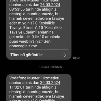 Vodafone Tarife Son Ayında Geçiş Yapmama Rağmen Cayma Bedeli Yansıttı.