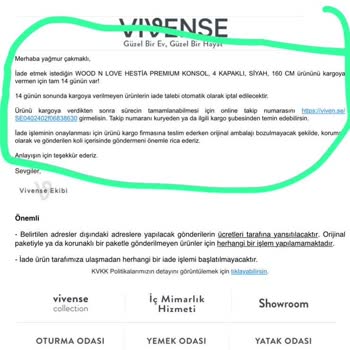 Vivense Tam Bir Fiyasko! 2 Kere Ezik Ve Hatalı Ürün Yolladı.