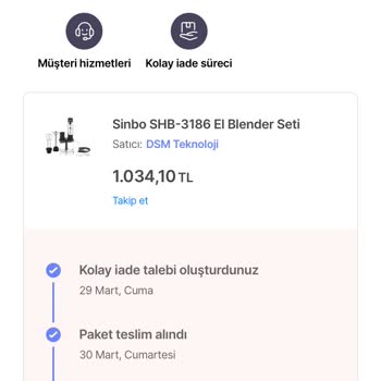 Hepsiburada Olumsuz İade Talebi Kullanılmış Ürün