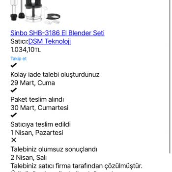 Hepsiburada Olumsuz İade Talebi Kullanılmış Ürün