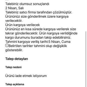 Hepsiburada Olumsuz İade Talebi Kullanılmış Ürün