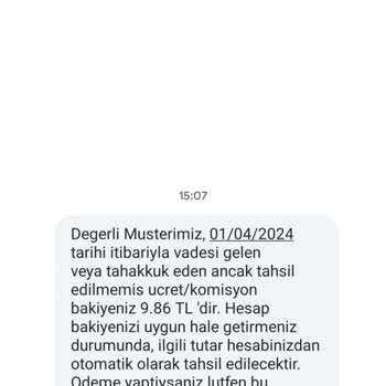 TEB'den Gelen Borç Mesajı