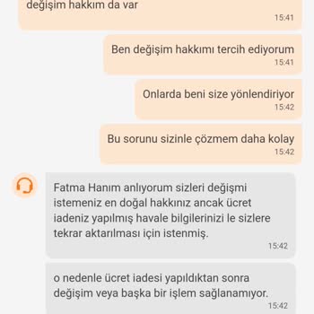 Trendyol Garanti Kapsamında Değişim Yapmıyor