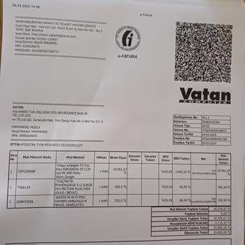 Vatan Bilgisayar Vatan Bayisinden Aldığım Televizyonda Ortasında Cizgi Var