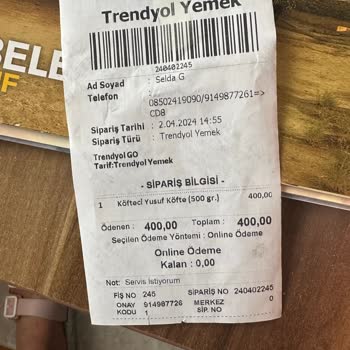 Köfteci Yusuf Dikkatsizlik Sonucu Eksik Ürün Gönderimi