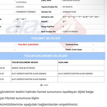Eyyübiye Edessa Aras Kargo Şubesi