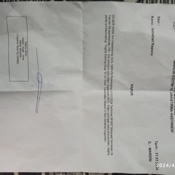 Mardin Eğitim ve Araştırma Hastanesi İstirahat Raporu İşleme Alınmamış