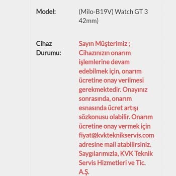 Huawei Ve KVK Garantili Ürünü Önce Garanti Süresi Bitti Diyor.