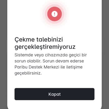 Paribu USDT Çekim İşlemi Yapmama İzin Vermiyor.