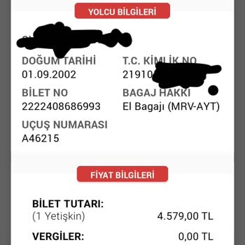 Obilet Pasaport Numarası Eksik