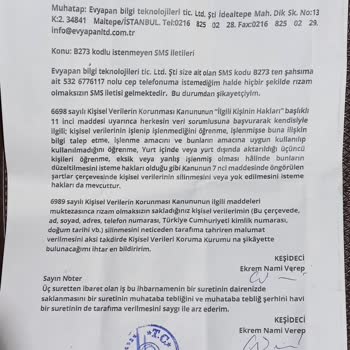 B273 SMS Gönderiminden Bıktım Evyapan Adresin Nerede