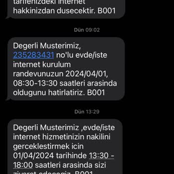 Türk Telekom Servis Elemanlarının Randevu Ertelemesi
