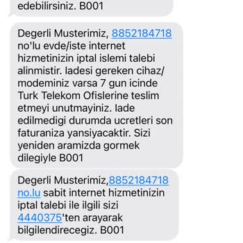Türk Telekom Telekom'da Hizmet Alamadan Cayma Bedeli Çilesi