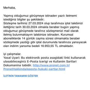 Pronet Pişmanlıktır 2 Gün İçin 17bin