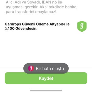 Gardrops Onaylanmış Bakiyemdeki Paramı Çekerken Bir Hata Oluştu Diyor