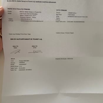 Siemens Ev Aletleri 10 Günlük Bulaşık Makinesi Arıza Verdi