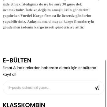 Klass Kombin Kargoda Kaybolan Adalet: Fazla Ücret İadesi Talebi