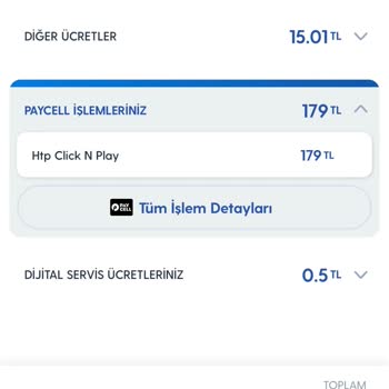 Turkcell Faturamda 179 TL Hot N Click Play Ödemesi