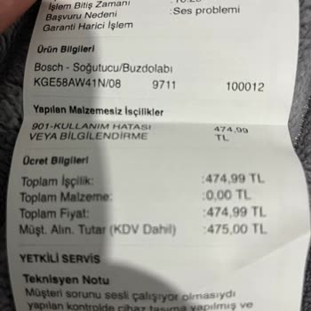 Bosch Gereksiz Alınan Servis Ücreti