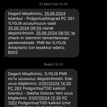 Pegasus Uçak Bileti Mağduriyeti