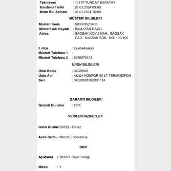 Baymak Bir Aylık Termosifon Mağduru