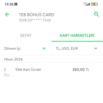 TEB Yıllık Kart Ücretinin İadesi