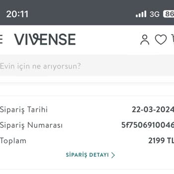 Vivense Ürün Siparişi 1 Ay Oldu Hala Kargolanmadı
