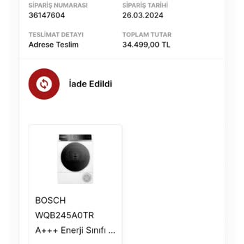 Media Markt - Bosch Kurutma Makinesi Siparişi Sorunu