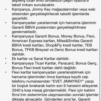 Garanti BBVA Garanti Kredi Kartı İle Yapılan Jimmy Key Alışverişi Kampanya İhlali